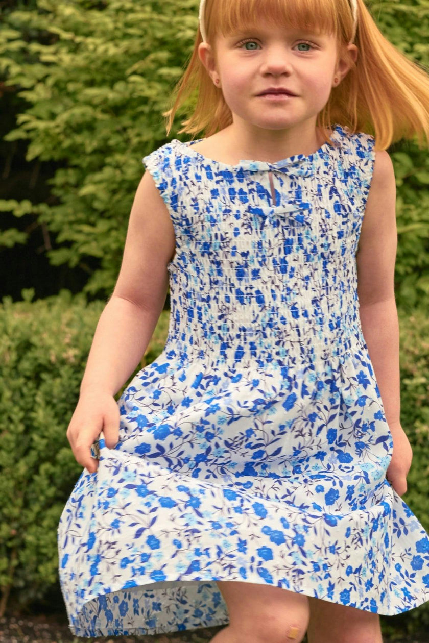 Mini Ana Dress in Ditsy Cobalt Floral