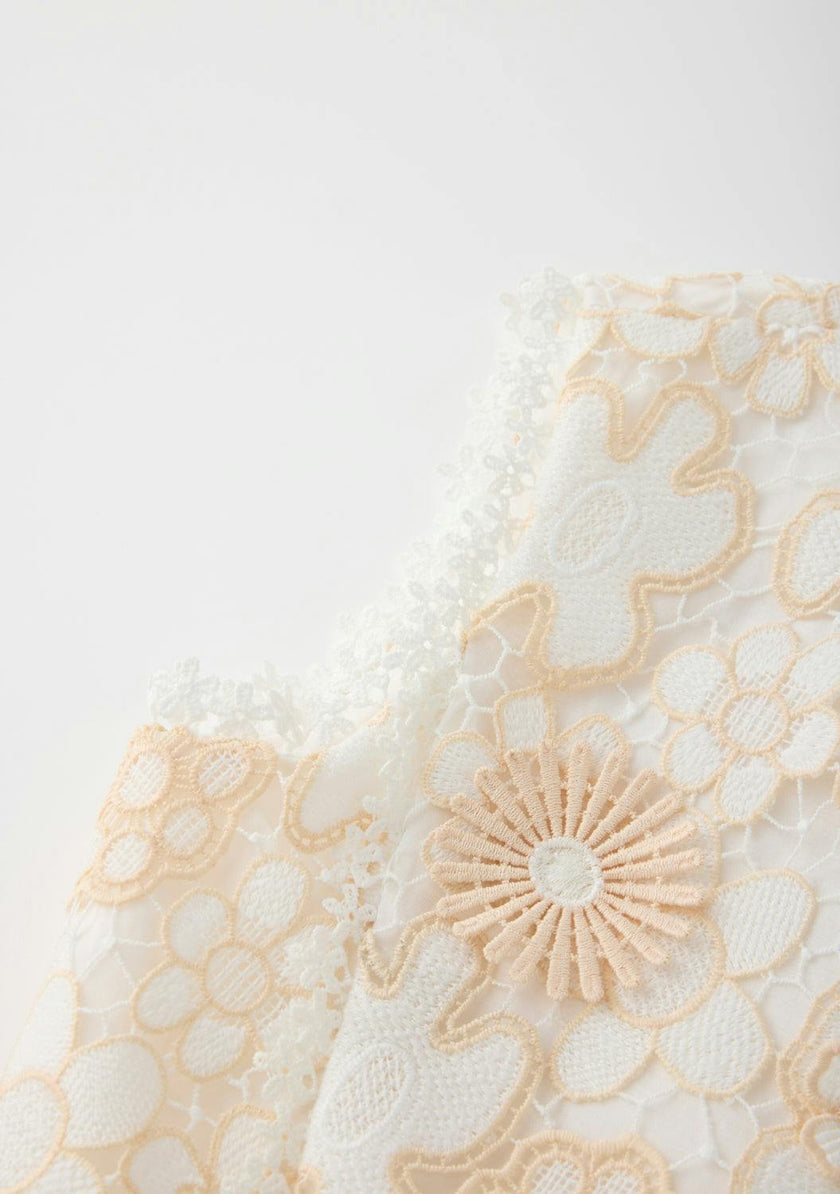 Haley Embroidered Frill Maxi Dress