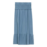 Denim Smoked Yoke Skirt