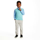 Boys 4-Piece Vest Set | Aqua & Grey Plaid