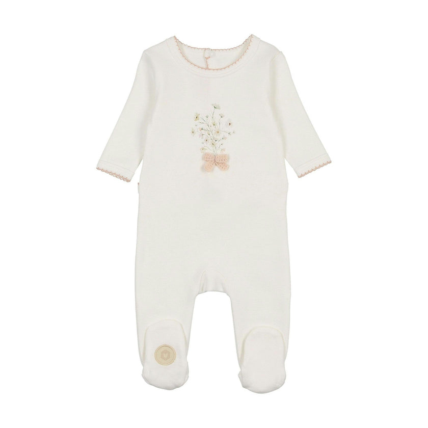 Nature's Florals Footie Ivory & Rose
