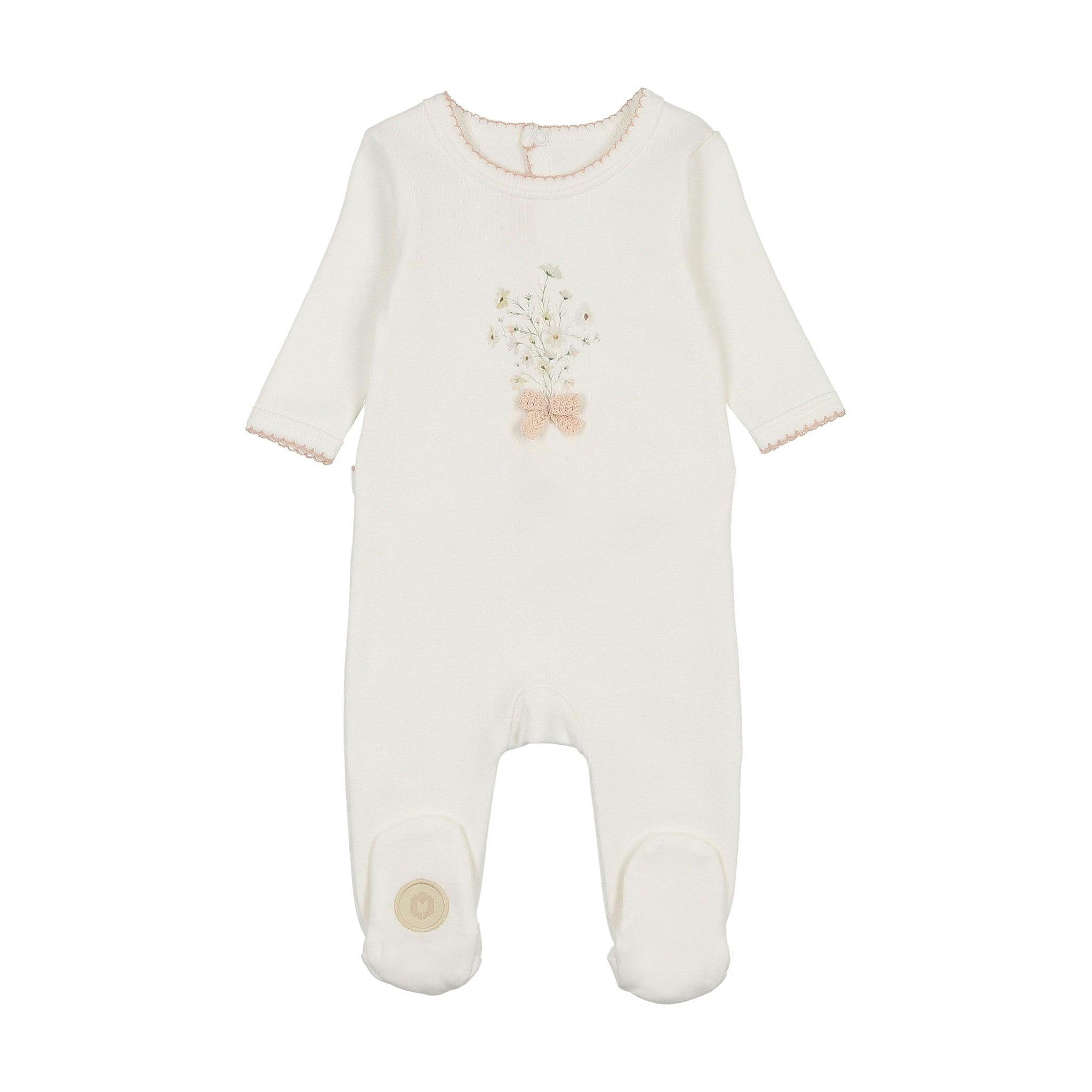 Nature's Florals Footie Ivory & Rose