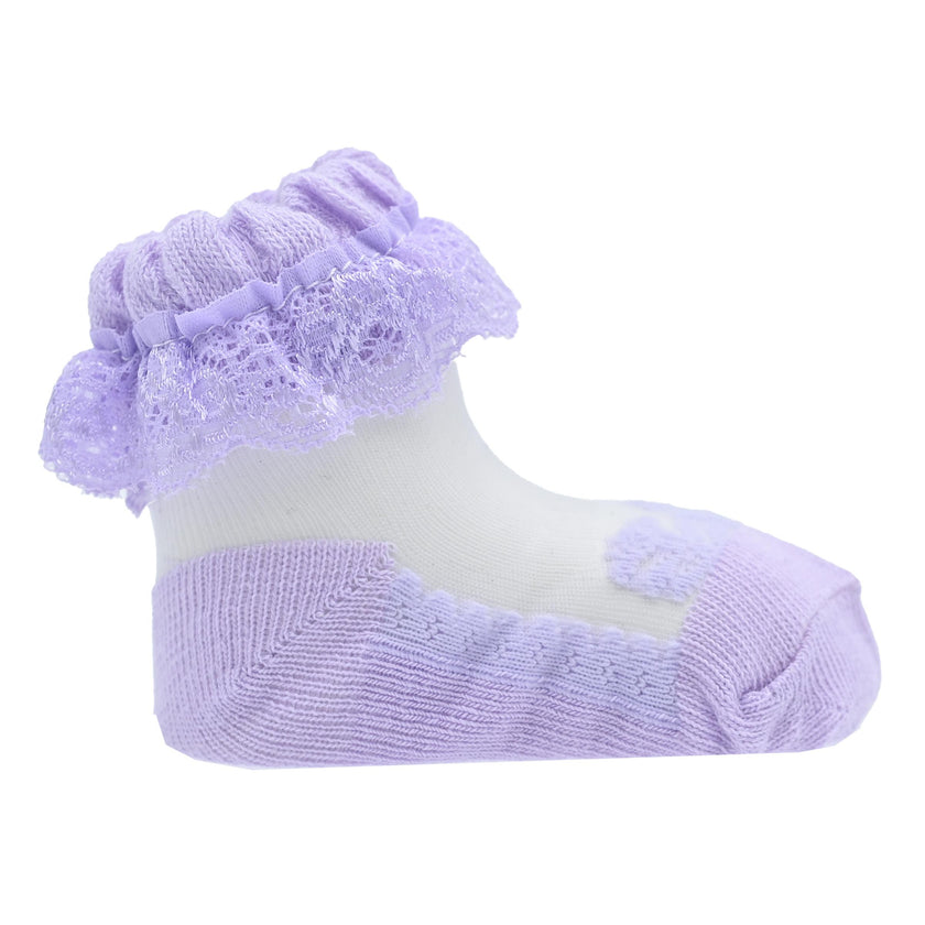 Lace Trim Veil Socks Set