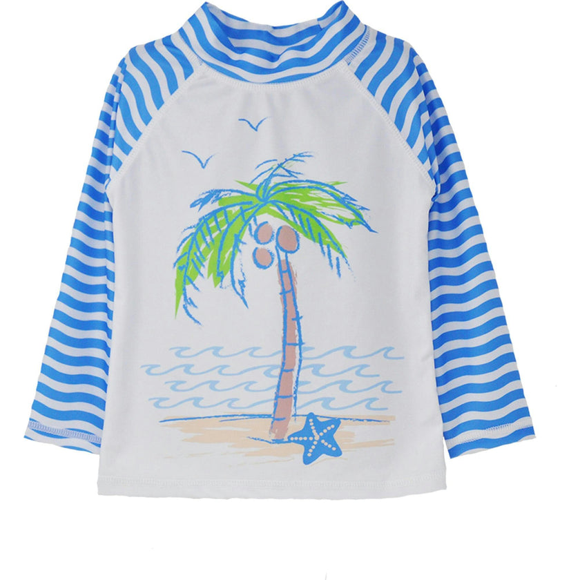 UPF 50+ Graphic Rash Guard Swim Top - G