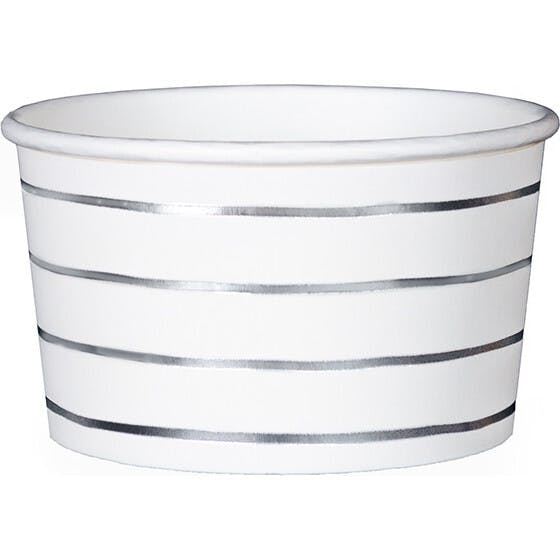 Silver Frenchie Striped Treat Cups