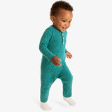 Baby heathered henley romper