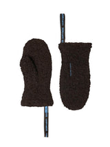 adult merino wool mittens - chocolate brown
