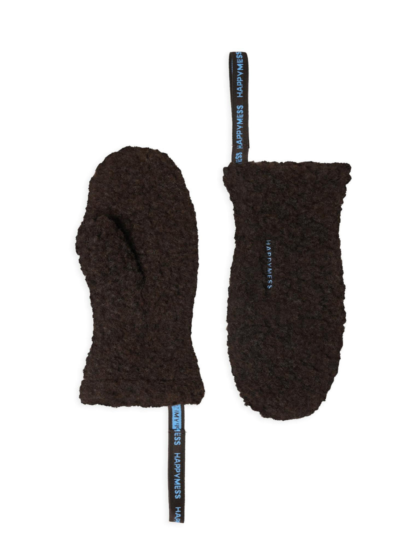 adult merino wool mittens - chocolate brown