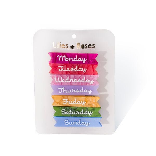 Days Of The Week Pastel Hair Clips -BTS