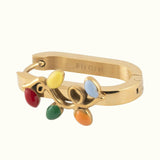 Holiday Lights Rectangle 3D Huggie Hoop Earrings