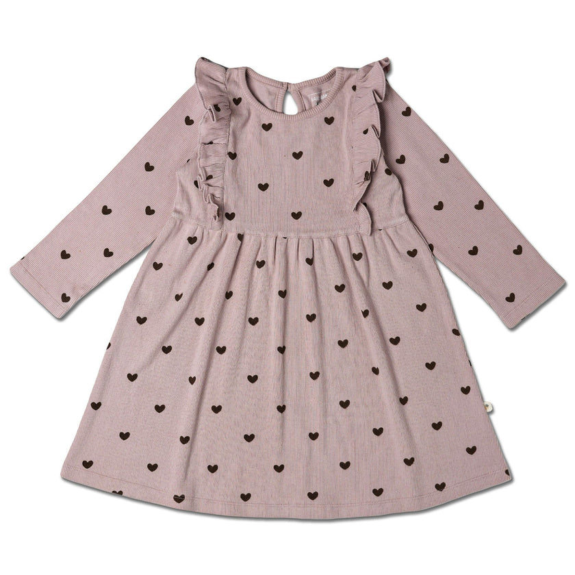 Organic Long Sleeve Ruffle Dress