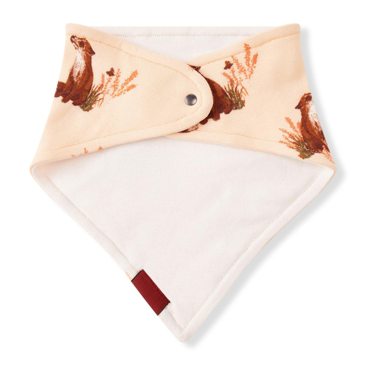 Floral Organic Cotton Three-Layer Kerchief Bib