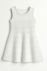 Cali Crochet Flare Summer Beach Dress - White