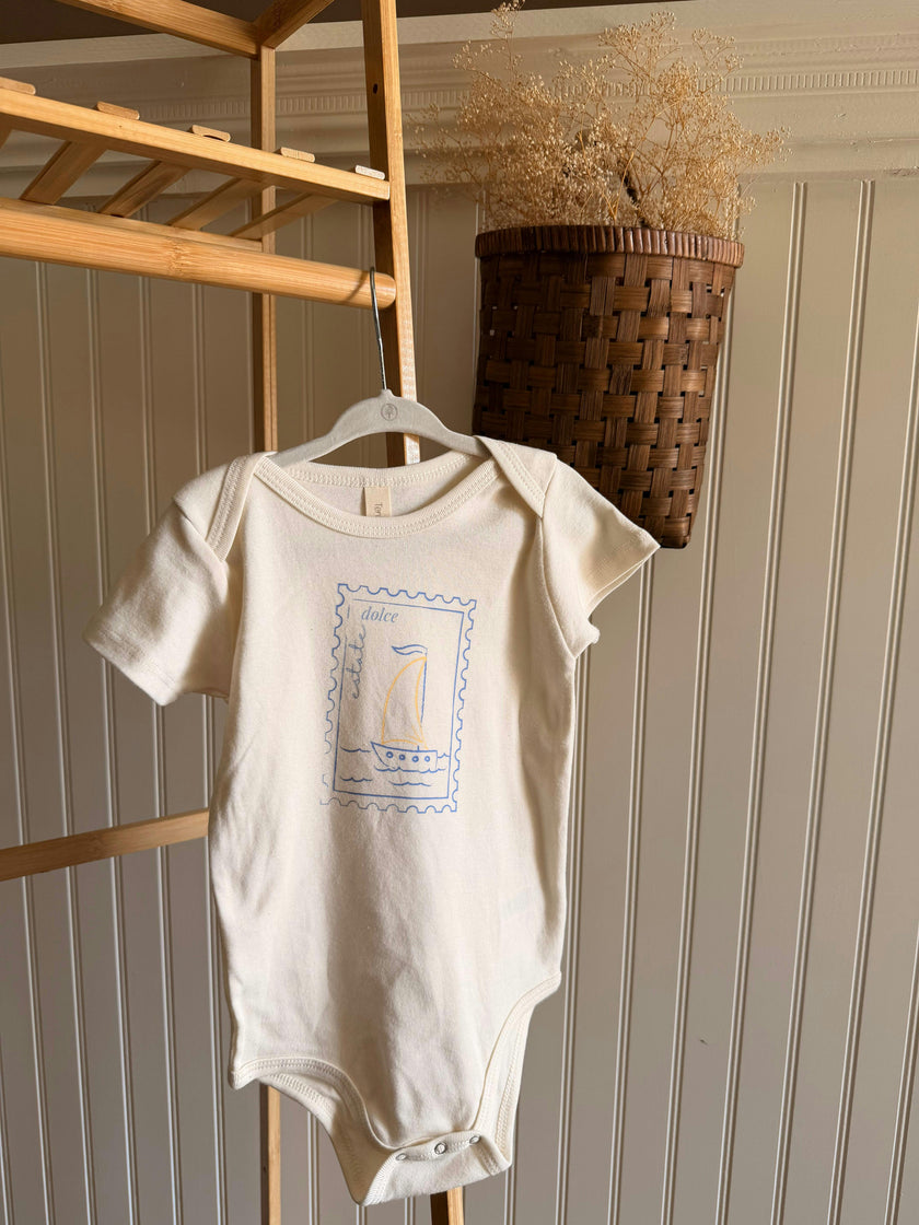 Dolce Estate Stamp Organic Cotton Baby Bodysuit