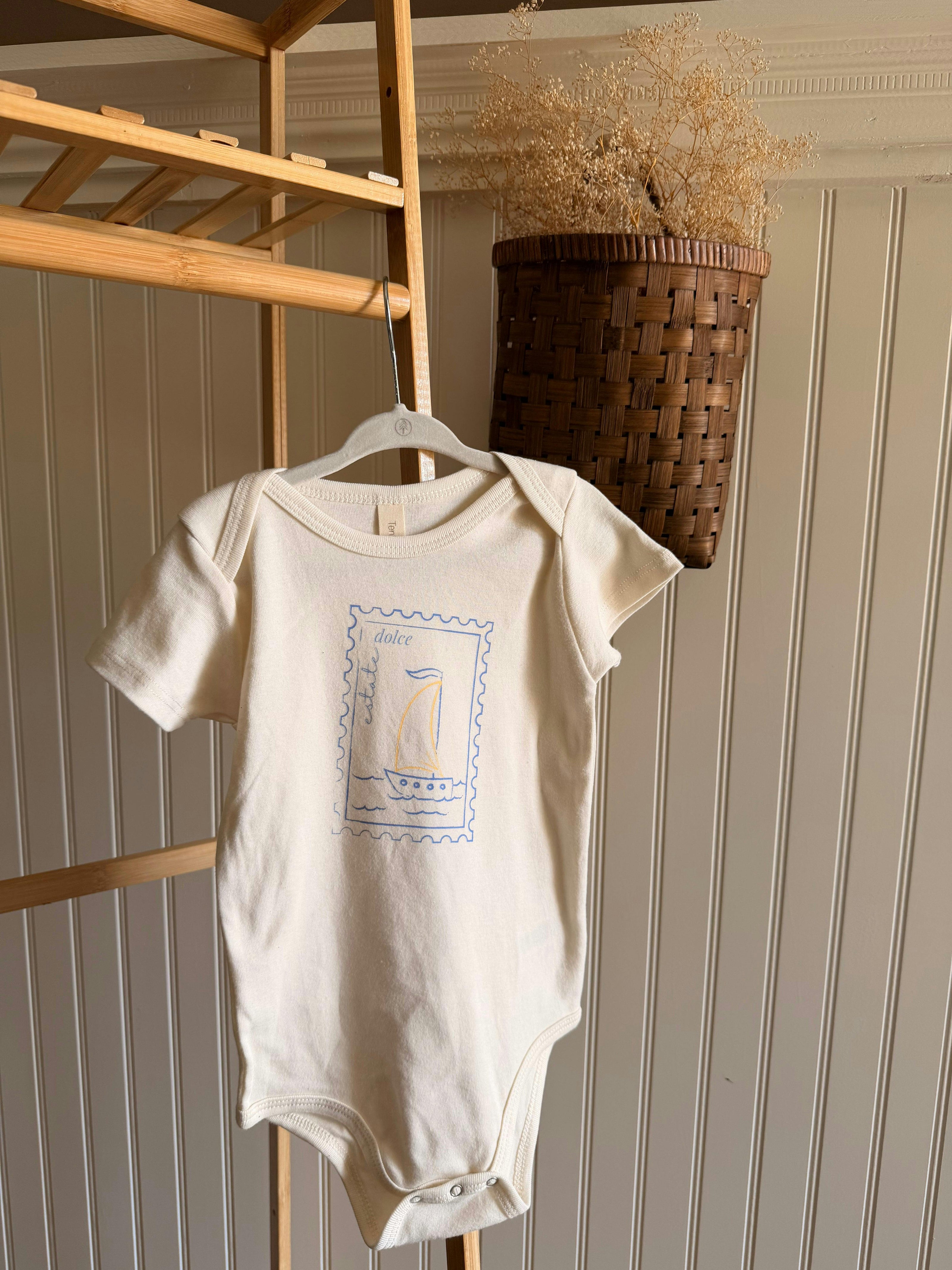 Dolce Estate Stamp Organic Cotton Baby Bodysuit