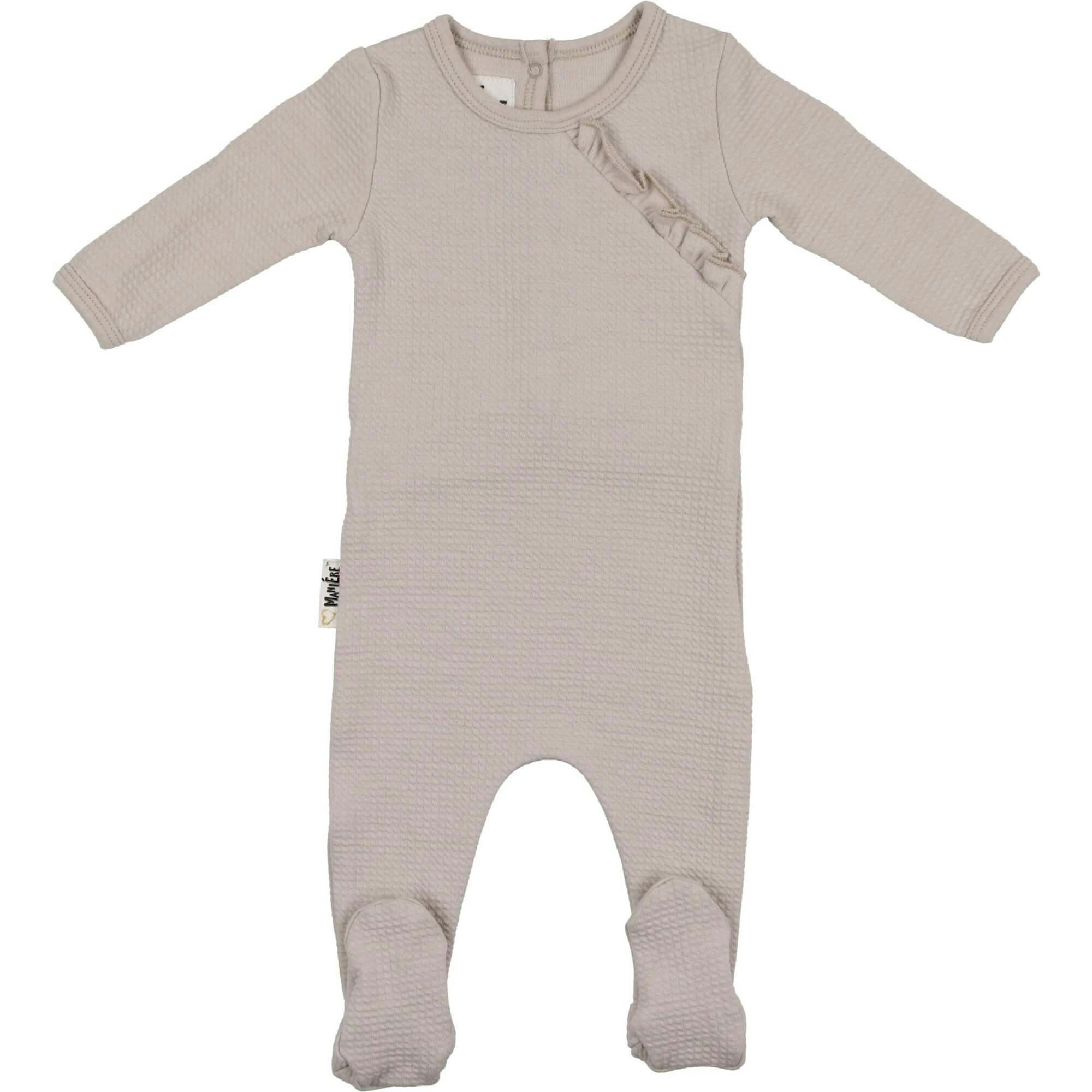 Quilted Waffle Girls Long Sleeve Footie