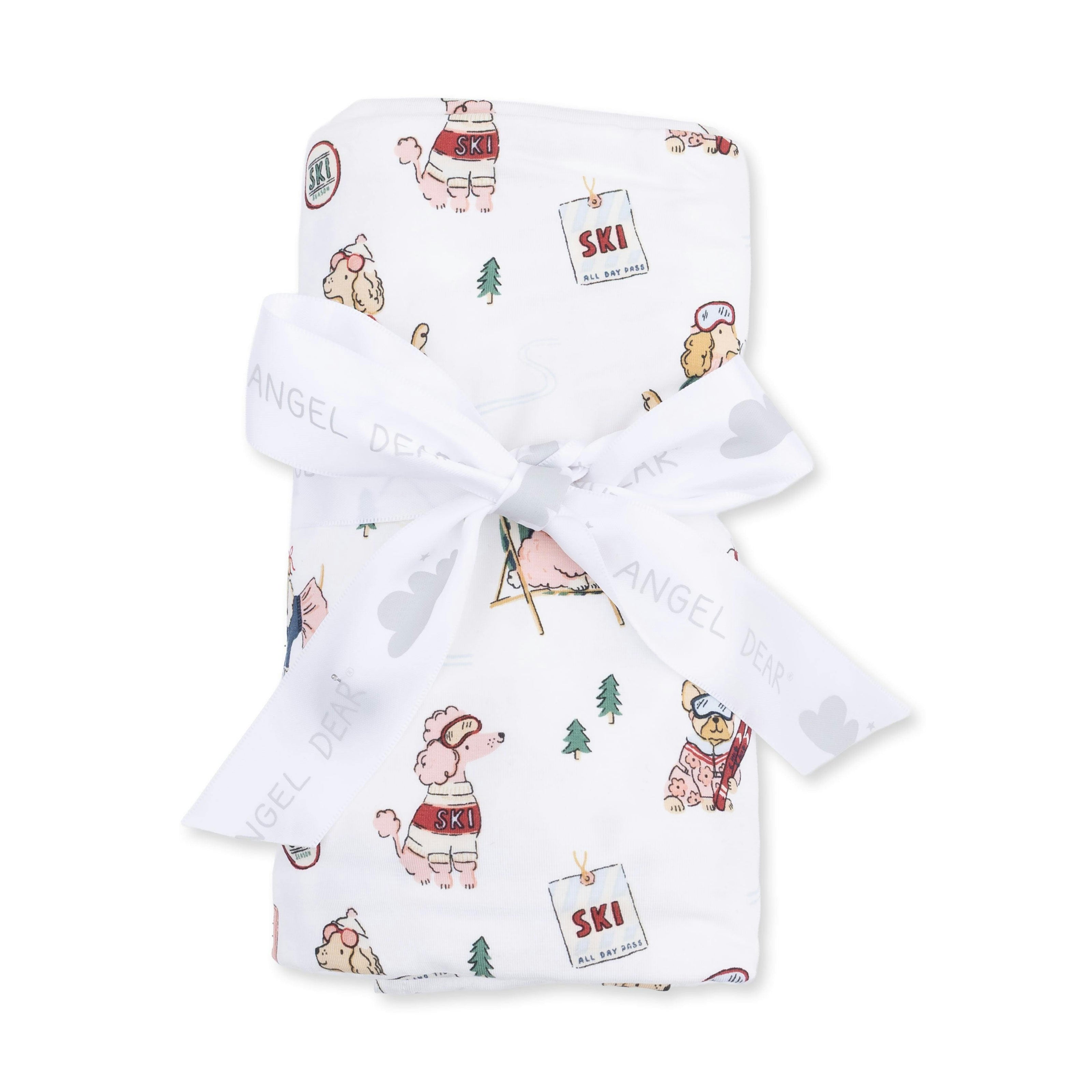 Winter Sports Dogs Pink - Swaddle Blanket