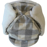 Winter Hat With Velcro Straps, Grey