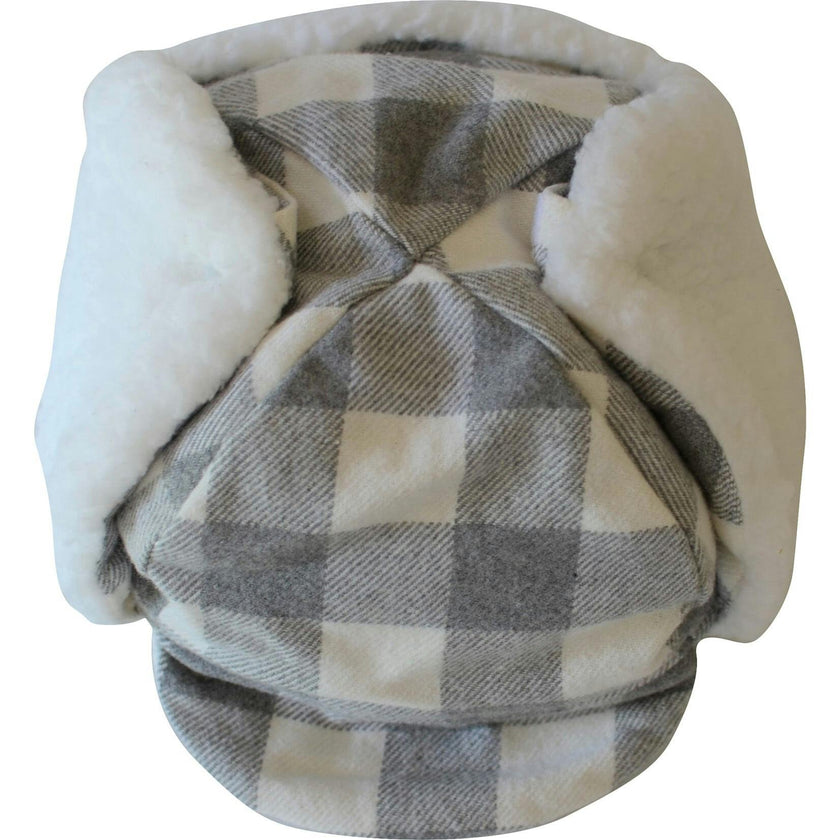 Winter Hat With Velcro Straps, Grey