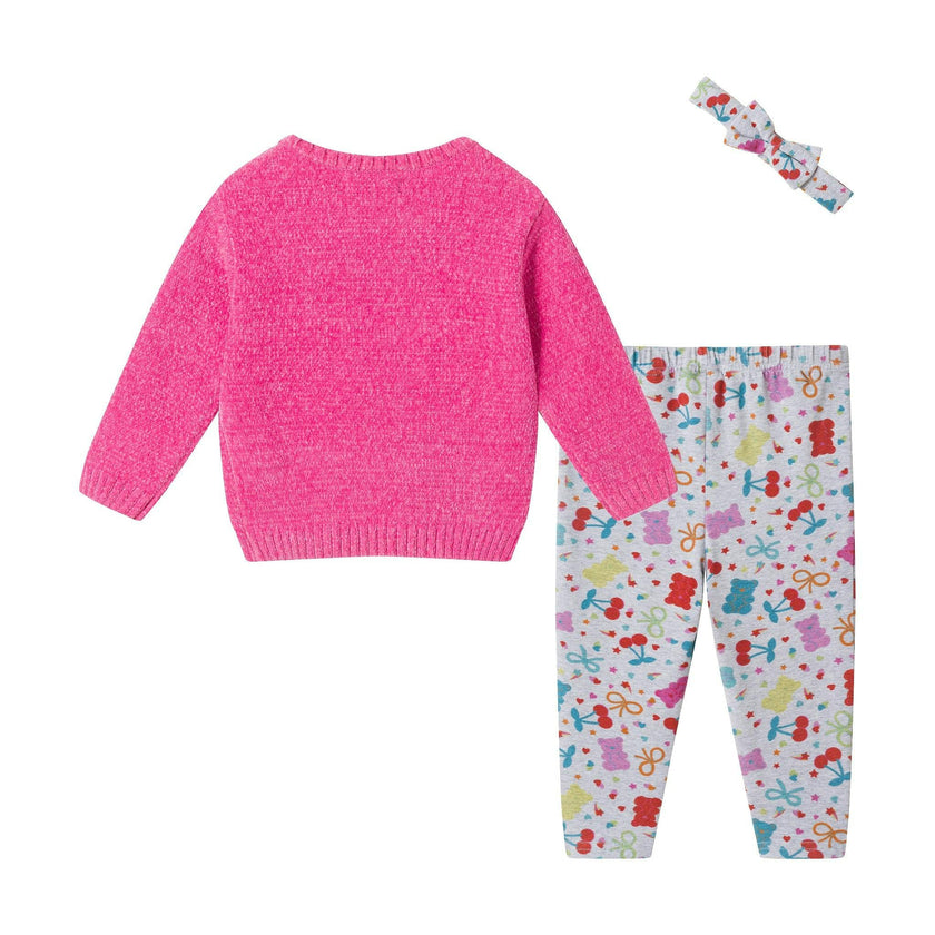 Infant Girls (9-24M) Chenille Sweater & Leggings Set | Sweet Treats - Pink