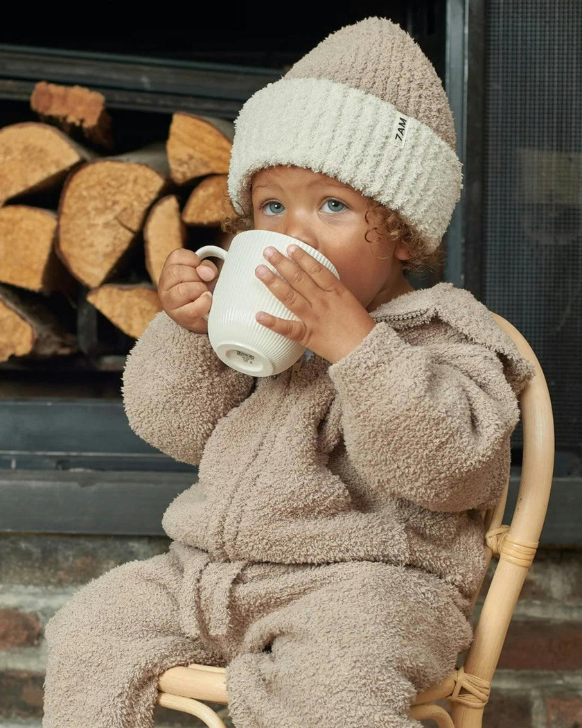2-Tone Ribbed Beanie - Fuzzy