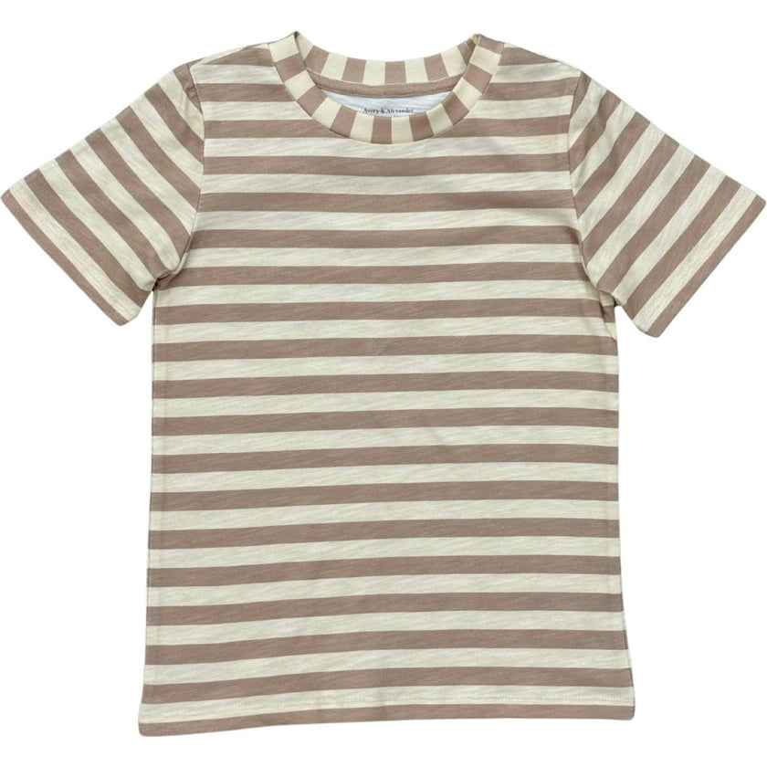 Short Sleeve Tee Taupe Stripe