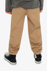 Stretch Canvas Jogger Pants Beige