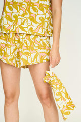 Pajama Tap Short Set in Canary