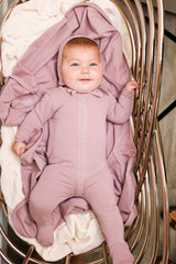 Elegant Embroidered Long Sleeve Footie
