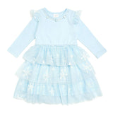 Glitter Snowflake Long Sleeve Tutu Dress