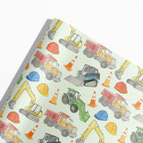 Construction Vehicles Gift Wrap