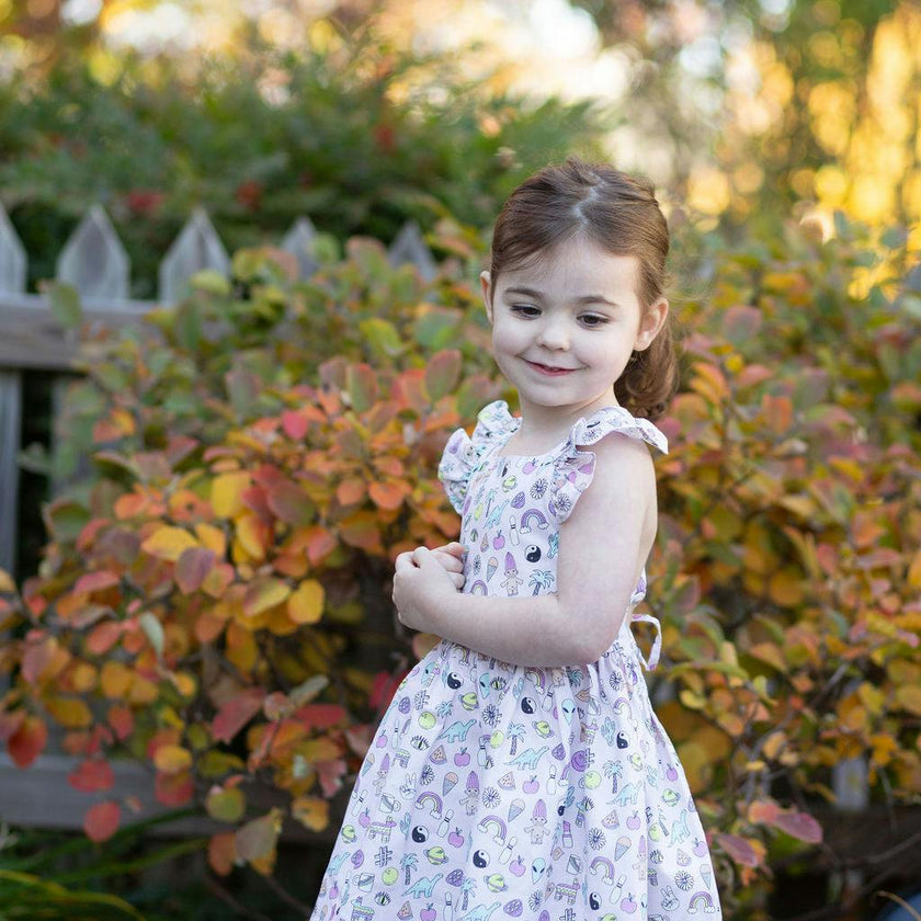 Ruffle Sleeve Dress in 90s Toys