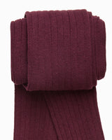 Ribbed Tights in Aubergine
