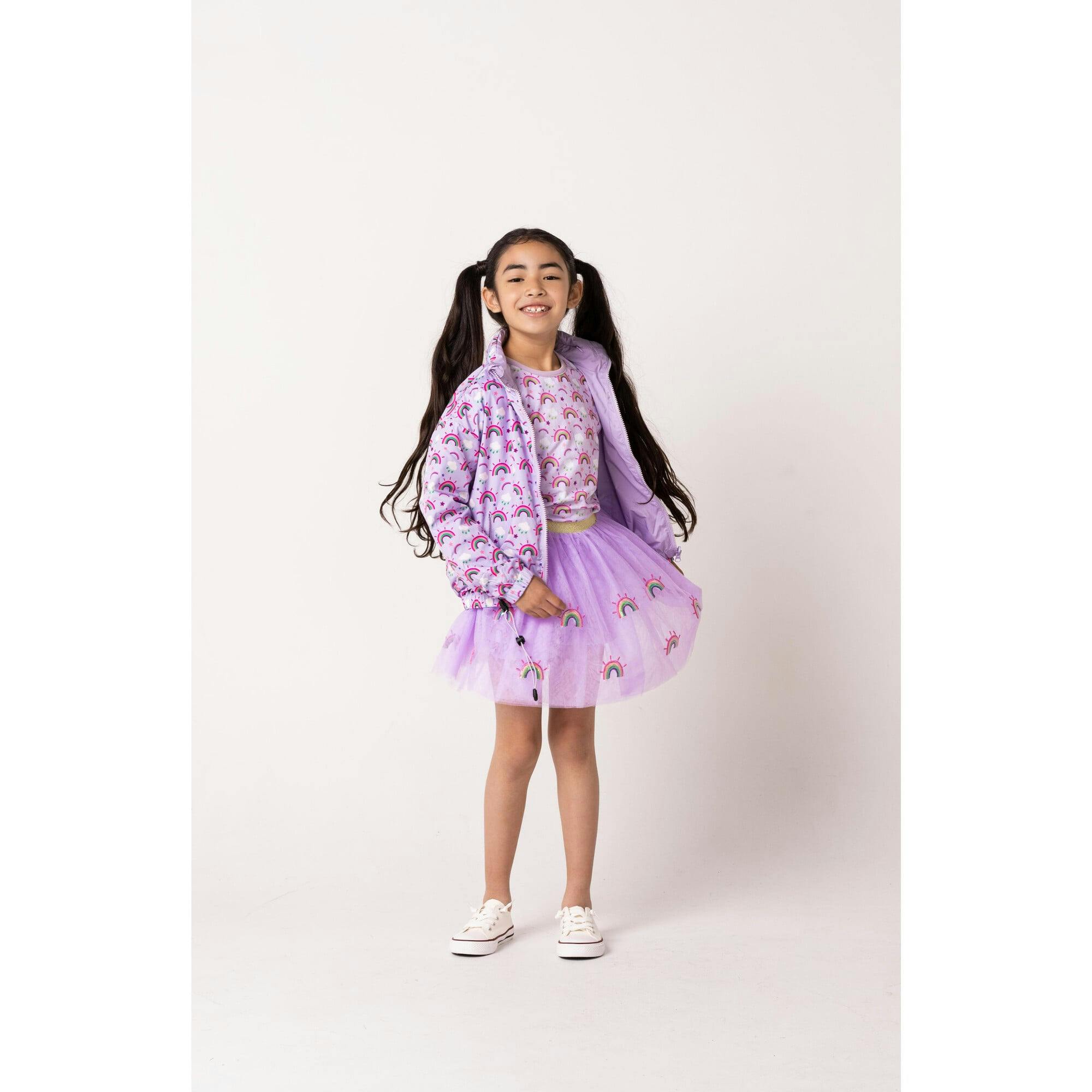 Max Reversible Rain Jacket Windbreaker, Purple Rainbow