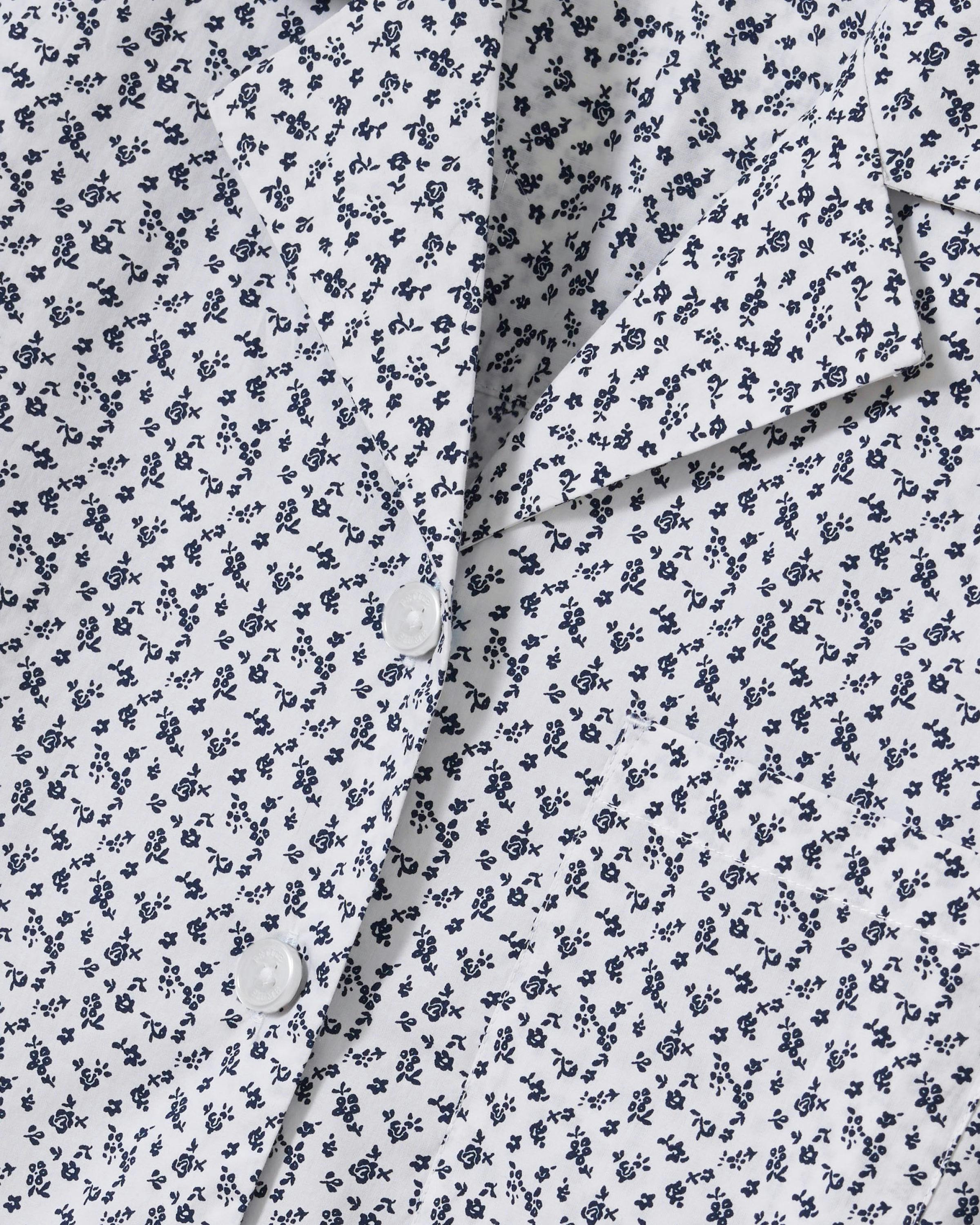 The Olivia Poplin Short Set in Ditsy Waltz White