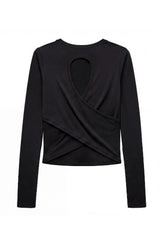 Oakley - Crisscross Back Keyhole Long Sleeve Top - Black