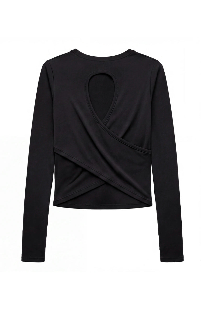 Oakley - Crisscross Back Keyhole Long Sleeve Top - Black