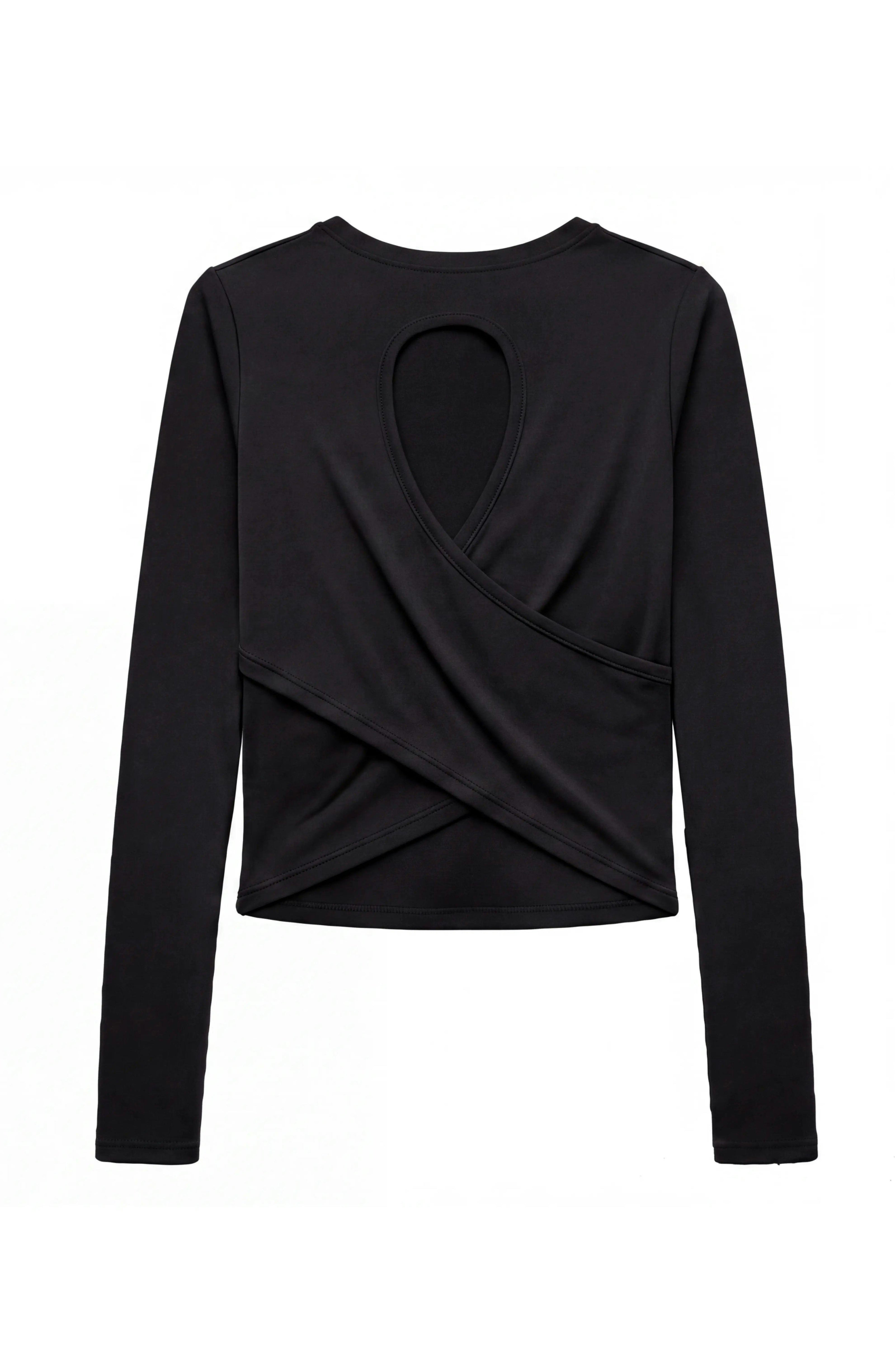 Oakley - Crisscross Back Keyhole Long Sleeve Top - Black