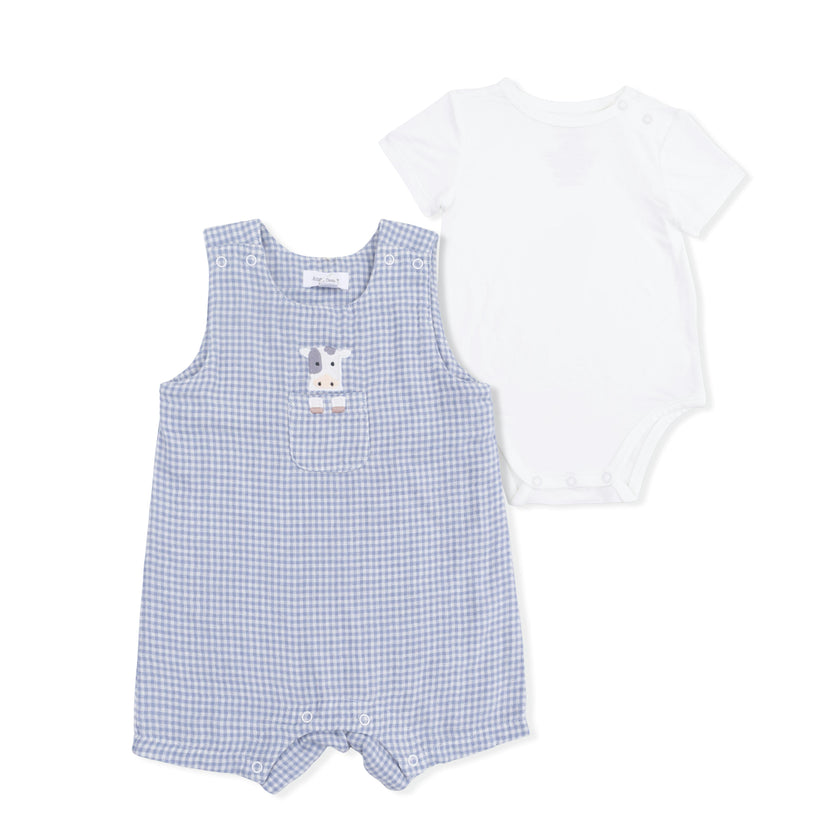 Cute Farm Animals Appliques - Jon Jon with Short Sleeve Bodysuit