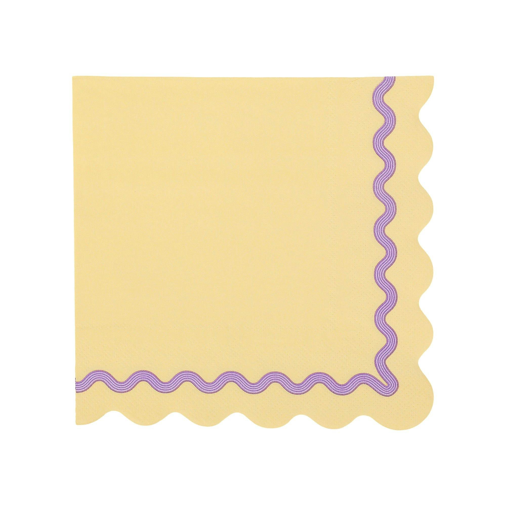 Packed Party Rainbow Ric Rac Assorted Lunch Napkins 20ct - Multicolor Ric Rac Detail 3-Ply Napkins in 5 Bold Color Combinations