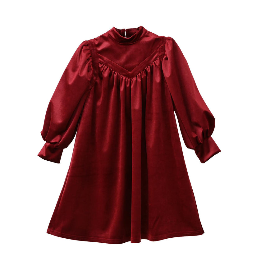 Rachel dress (ruby-red velvet)