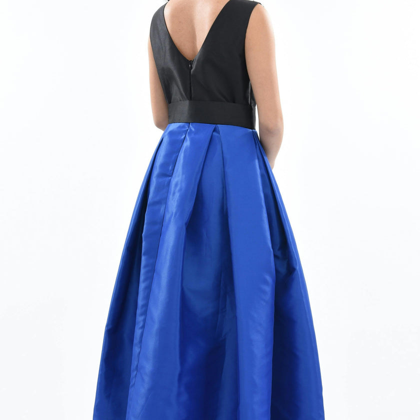 Blue Lucena Sleeveless Gem Gown