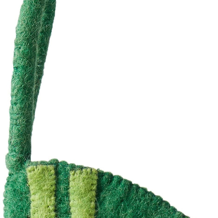 Kids Green Race Car Hand Felted Wool Christmas Stocking Arcadia Home