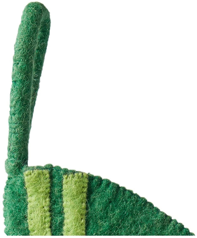 Kids Green Race Car Hand Felted Wool Christmas Stocking