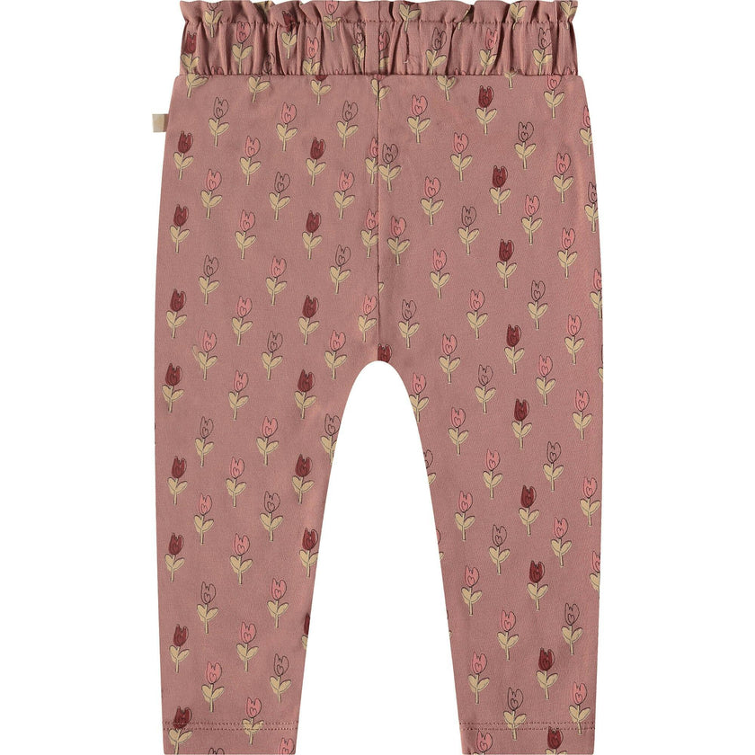 Floral Print Cuffed Waist Leggings