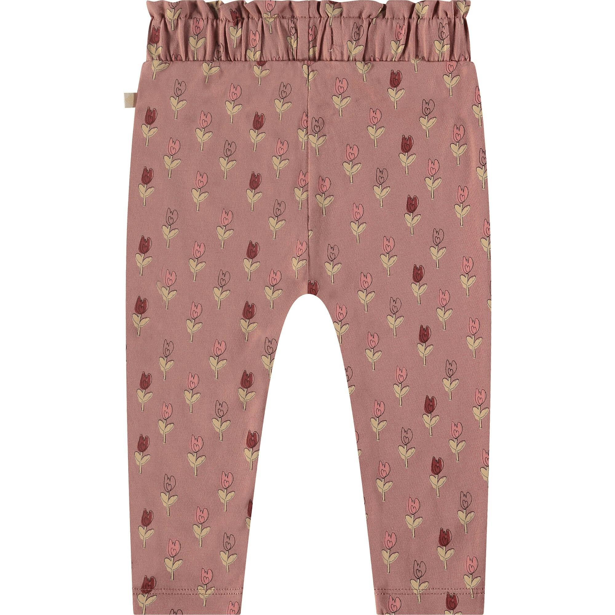 Floral Print Cuffed Waist Leggings