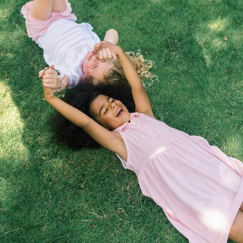 girls pink french terry tennis dress