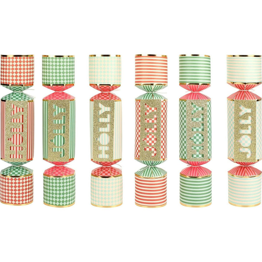 Holly Jolly Holiday Crackers (Set of 6)