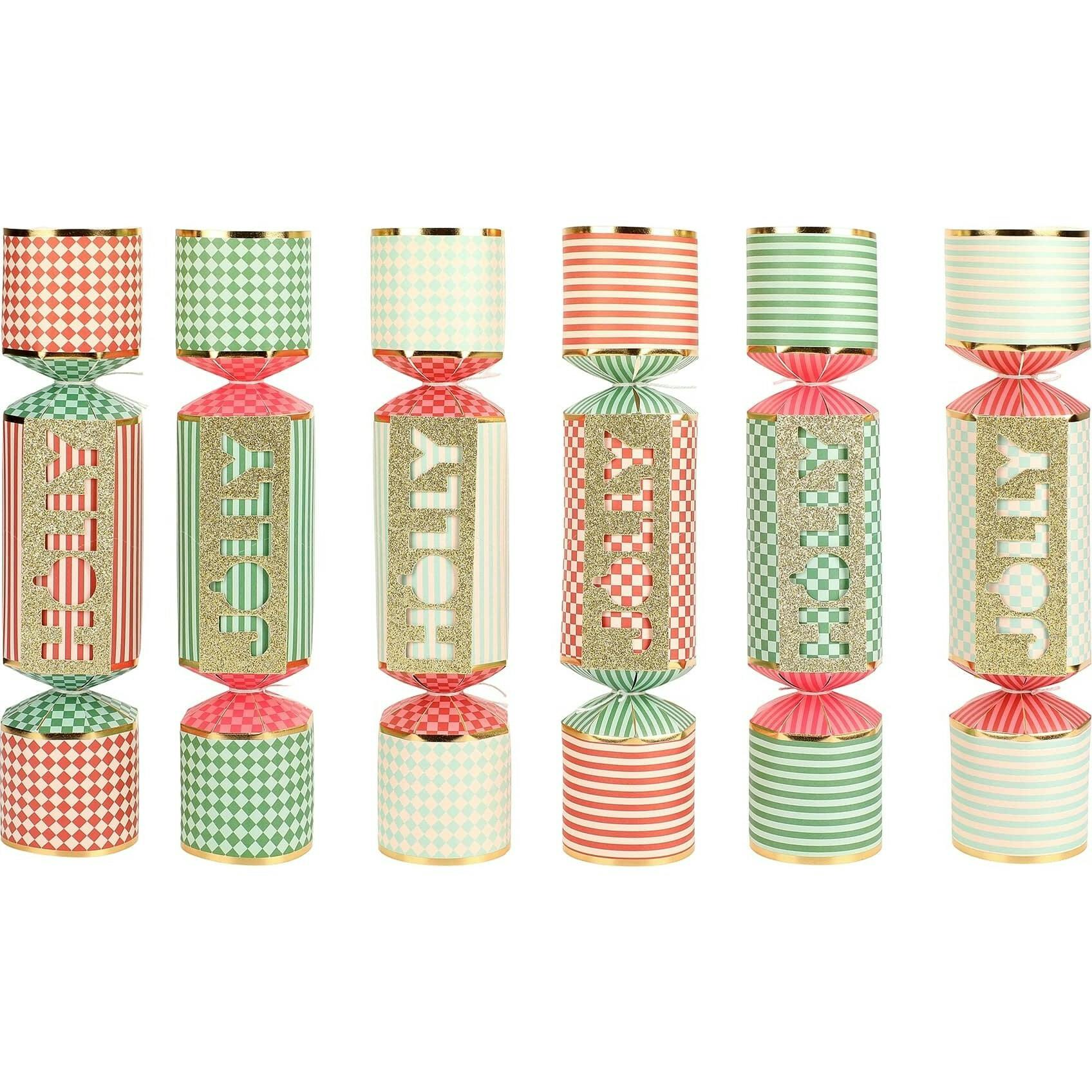 Holly Jolly Holiday Crackers (Set of 6)