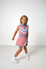 dusty pink/slate scalloped skort